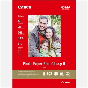 Canon PP-201 Photo Paper Plus II 265g/m² - A3, 20 Foi