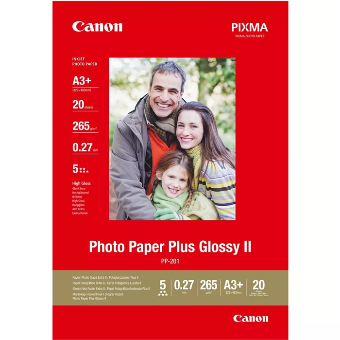 Canon PP-201 Photo Paper Plus II 265g/m² - A3+, 20 Foi