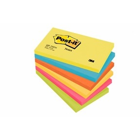 3M Notițe adezive Post-it 76 x 127 mm, Energetic - pachet de 6