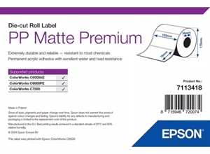 Etichetă Epson PP Matte Premium, Rolă tăiată, 102mm x 76mm, 1570 Etichete