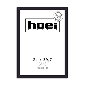 Sort cadru din lemn pentru fotografii și postere 21 x 29,7 PLEXI cm ( A4 )