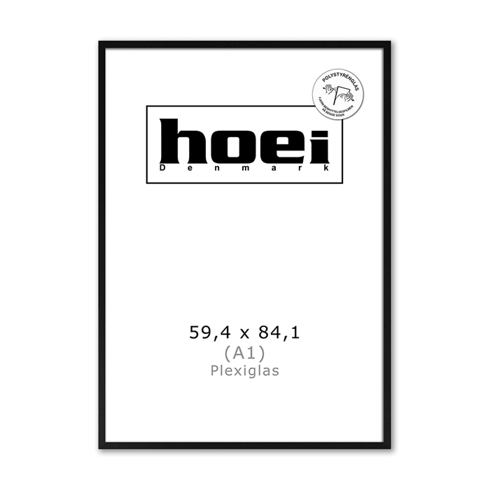 Sort ramă din lemn pentru fotografii și postere 59,4 x 84,1 - A1 PLEXI cm