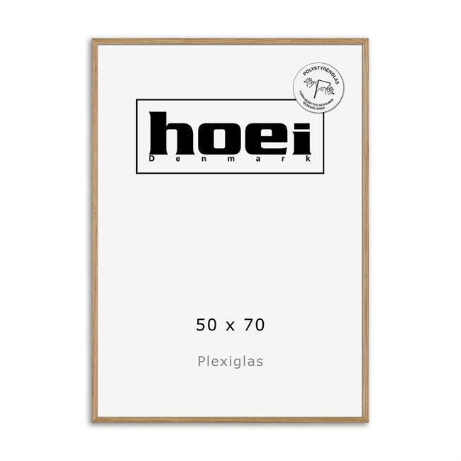 Ramă masivă din lemn de stejar pentru fotografii și postere 50 x 70 cm PLEXI
