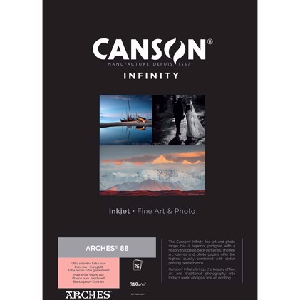 Canson Arches 88 Rag (Pure White) 310 - 5" x 7" , 25 Foi