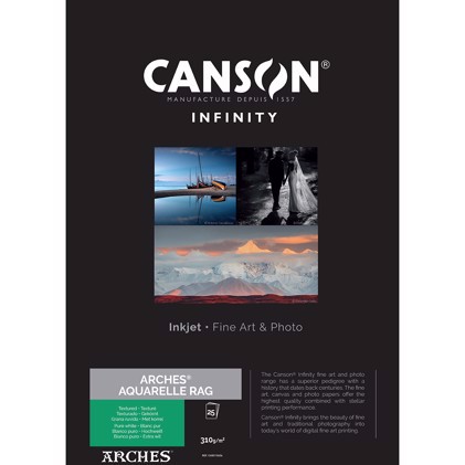 Canson Arches Aquarelle Rag (Pure White) 310 - A2, 25 Foi