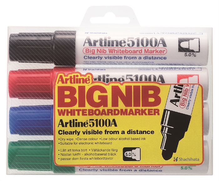 Artline Whiteboard Marker 5100A BIG set de 4