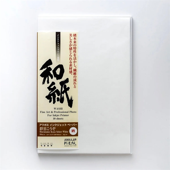 Awagami Murakumo Kozo Select white - 42 g/m², A3+ 10 coli