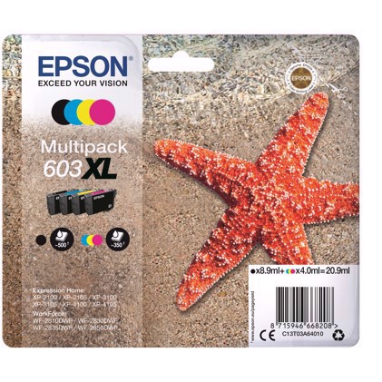 Epson T03U Multipack Cartuș de Cerneală 4 culori 603XL