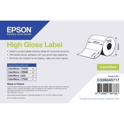 Etichete High Gloss - etichete decupate 102 mm x 51 mm (2310 etichete)