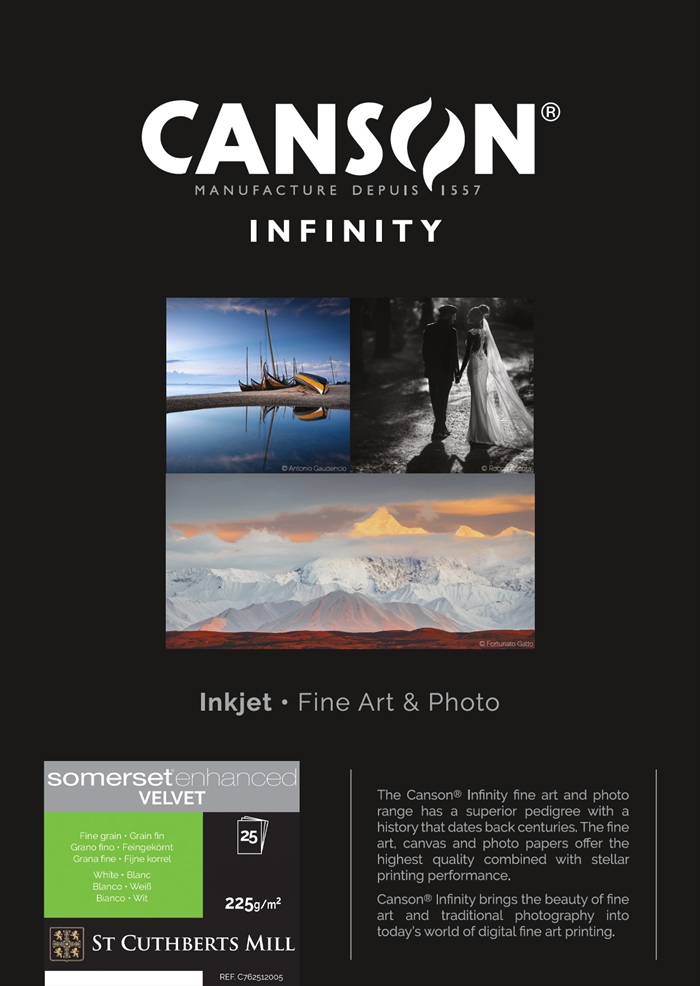 Canson Somerset Enhanced Velvet  225 g/m² - A2, 25 Foi