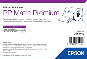 Epson PP Matte Label Premium, Etichete pre-stanțate, 76 x 51mm ( 535 Etichete )