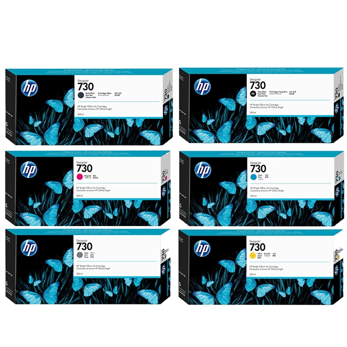 Set complet de cartușe de cerneală HP 730 pentru HP Designjet