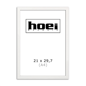 Ramă albă din lemn pentru fotografii și postere de 21 x 29,7 cm (A4)