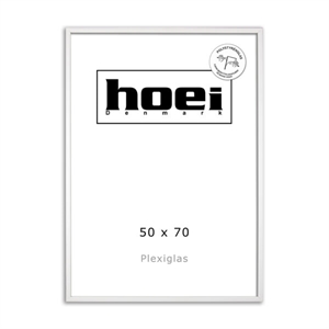 Ramă albă din lemn pentru fotografii și postere 50 x 70 - PLEXI cm
