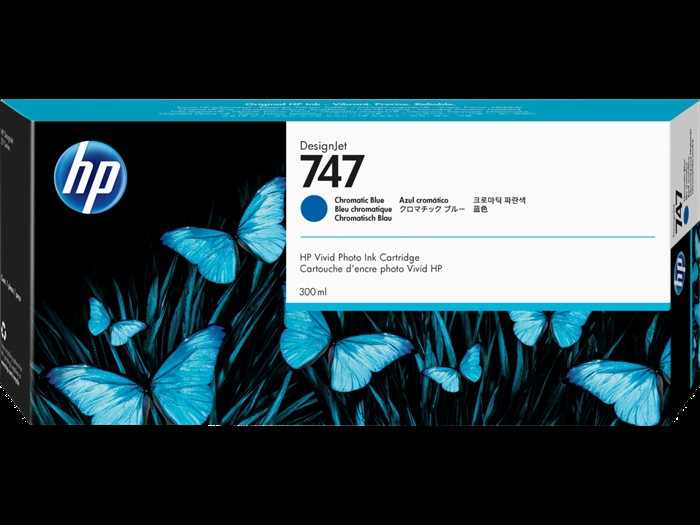 HP 747 cartuș de cerneală DesignJet Albastru Cromatic 300 ml