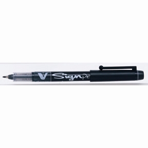 Pilot Filtpen m/capac V-Signpen 2,0 negru