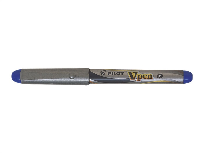 Pilot Stilou V-Pen Argintiu cu capac albastru
