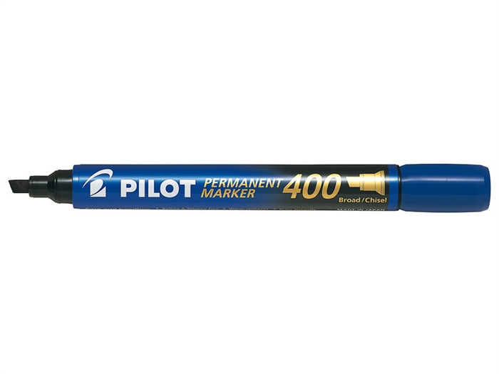 Marker Pilot Permanent 400 cu vârf oblic albastru