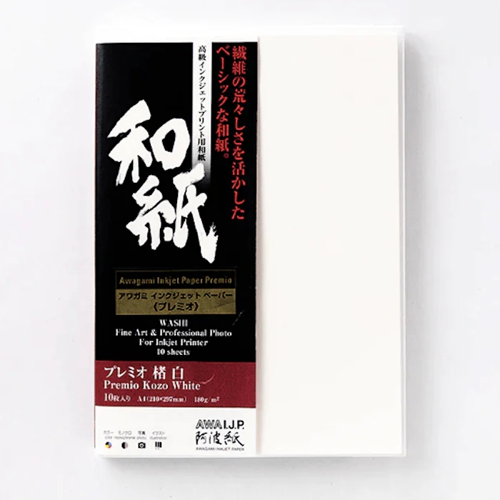 Awagami Premio Kozo White - 180 g/m², 10 coli