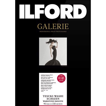 Ilford GALERIE Tesuki-Washi Echizen Warmtone Smooth 90 - A3+ deckle edge, 10 Foi