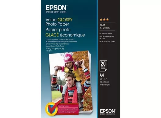 Hârtie foto lucioasă Epson Value 183 g/m2 - A4 - 20 Foi
