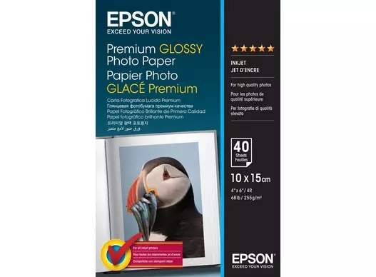 Hârtie foto lucioasă premium Epson 255 g/m² - 10x15 cm - 40 Foi