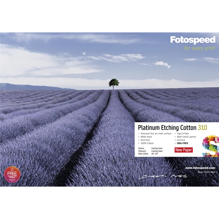 Fotospeed Platinum Etching Cotton 310 g/m² - 44" x 15 metri